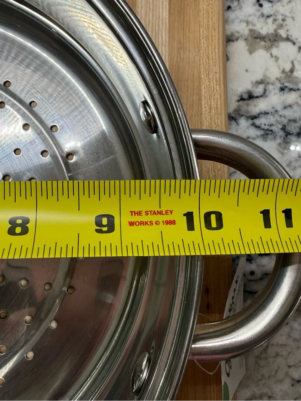 NWT Goodful Premium Stainless Steel Steamer Basket Insert 10” diameter, 3” high